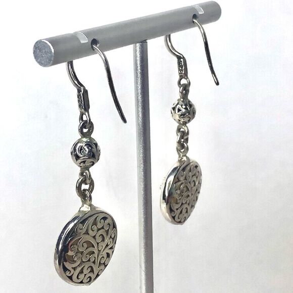 LOIS HILL Mother of Pearl Earrings Inlaid w Sterling Silver Reverses To Cutout - Picture 9 of 13